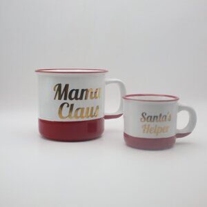 Set of Mama Clause and Santa's Helper Mugs